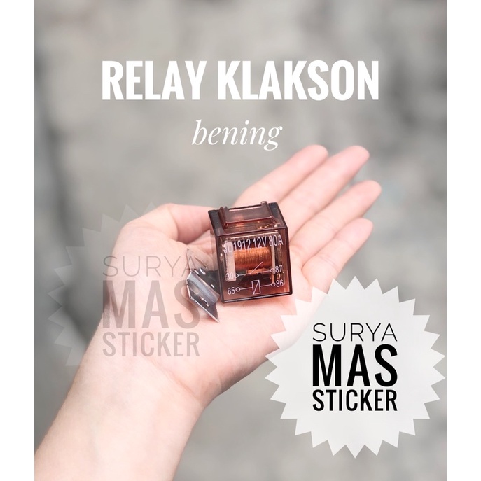 relay klakson transparan 5 kaki pin 12v 80A riley lampu tembak sorot motor mobil bening indikator le