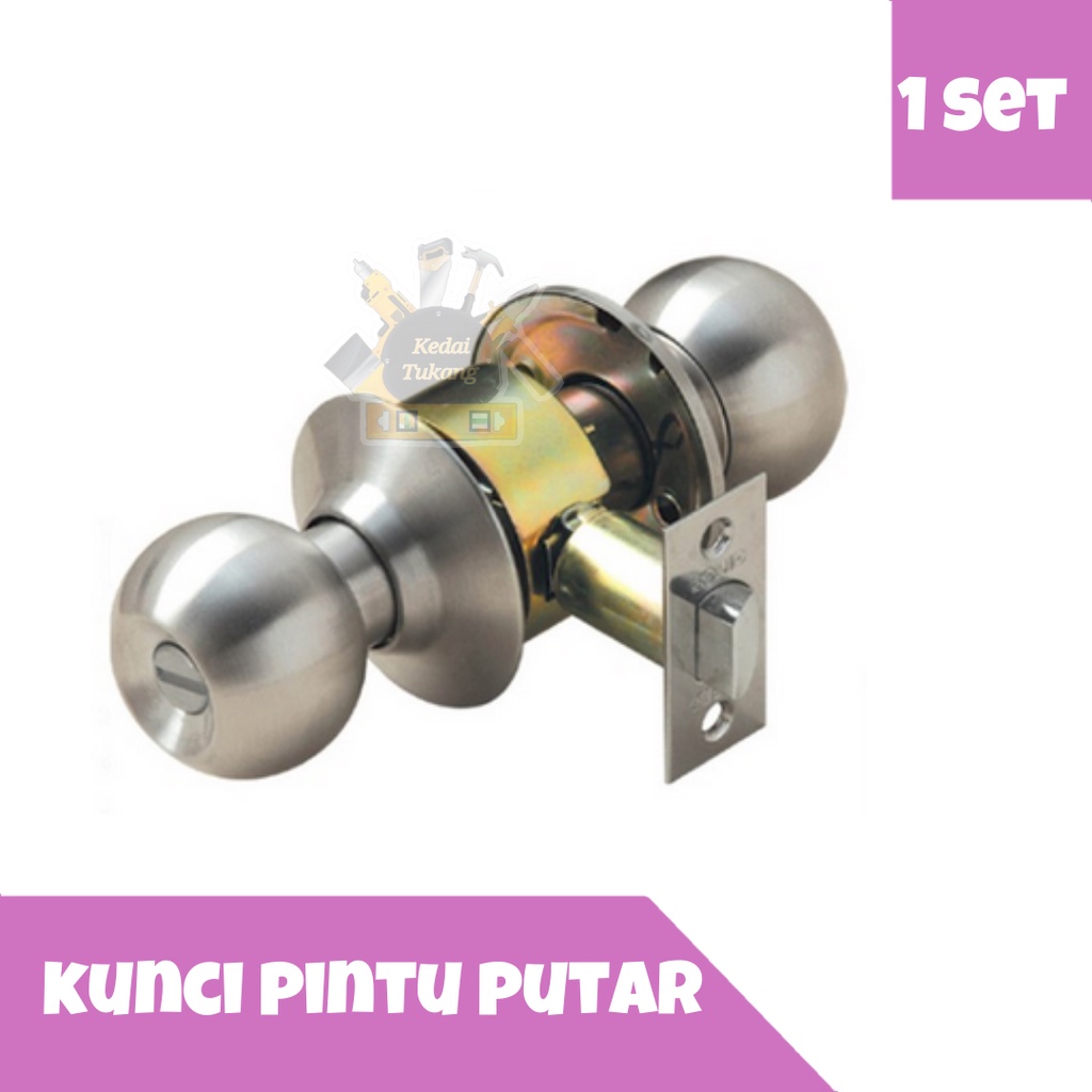Jual KEDAI TUKANG - Handle Kunci Bulat Putar Handel Pintu Kamar Mandi ...