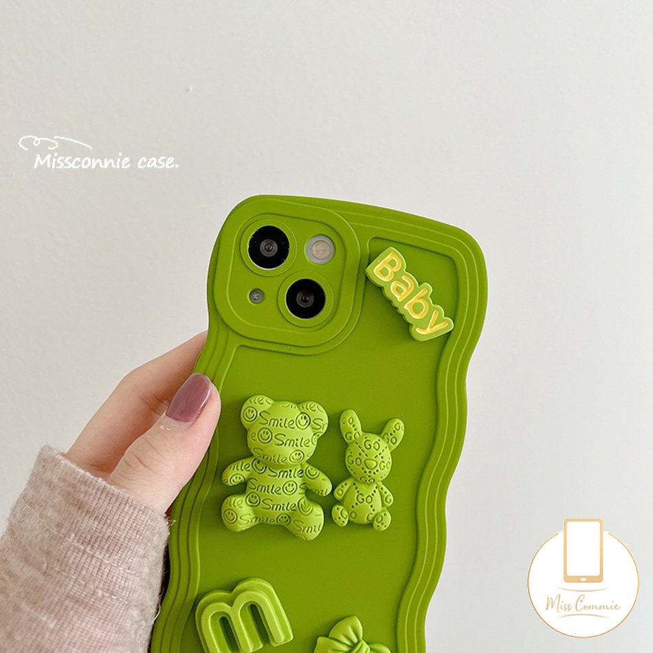 Casing iPhone 11 7 8 Plus XR 12 13 14 Pro MAX 14 Plus X XS MAX Motif Boneka Beruang 3D