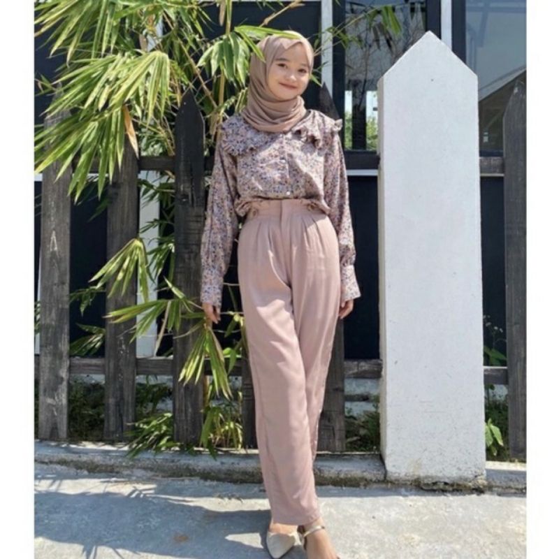 NEW KULOT LINEN HIGHWAIST SIDE BUTTON || CELANA KANTOR|| CELANA KULOT