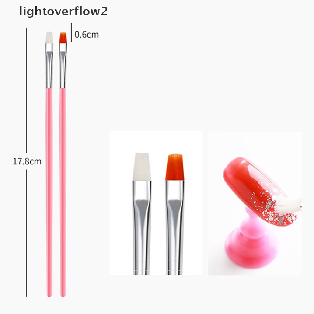 (lightoverflow2) 15 Pcs / Set Kuas Kutek Gel Untuk Manicure / Nail Art