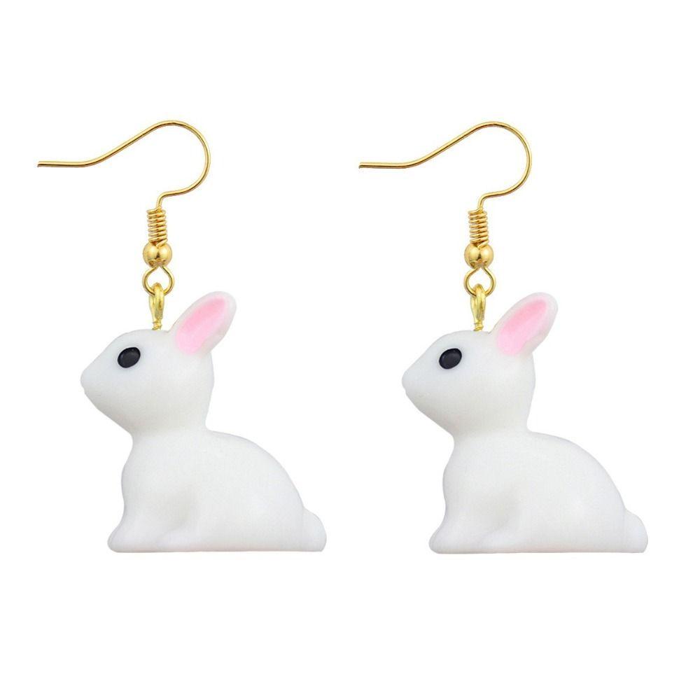 Mxbeauty Rabbit Drop Earrings Trendy Fashion Kreatif Hewan Earwear Hadiah Tahun Baru Anting Gaya Korea