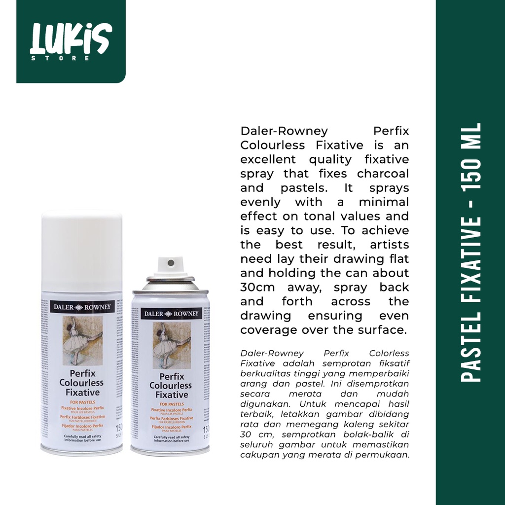 

Spray Pelindung Lukisan / DALER ROWNEY Perfix Colourless Pastel Fixative (150 ml) - 114170000