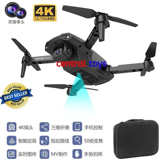 [ Promo ] Rc Drone E99 Pro 2 Clone Dji Mavic Mini Wifi Fpv Dual Camera 4K Alt - Drone Kamera Dan Aks