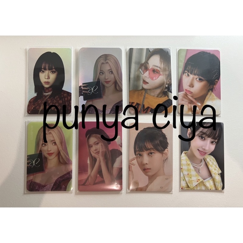 winter aespa photocard pc step back, epoxy, photopack, cashbee, smcu emblem, lenti holo bm