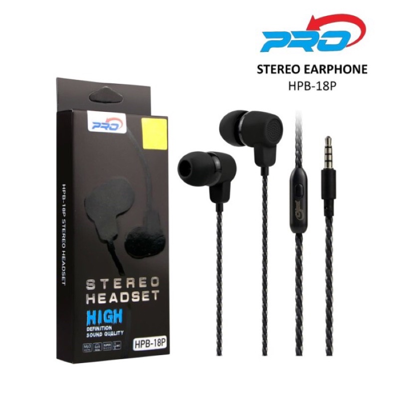 HEADSET HANDSFREE PRO HPB-18P STEREO EARPHONE HPB18P