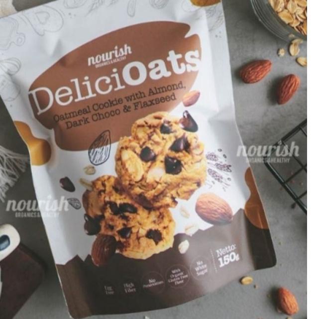 

BAYAR DITEMPAT✔️Delicioats (Healhty Oat Cookies with Almond & Choco) Kue Sehat 150 gr|SQ2