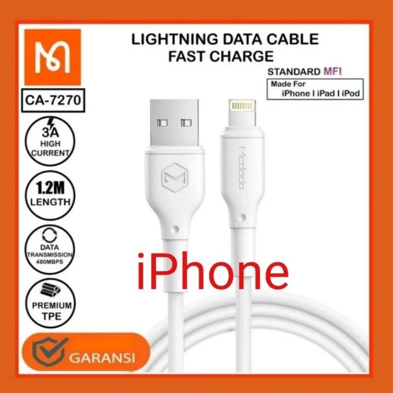 KABEL USB TO LIGHTNING MCDODO FAST CHARGING 3A CA-7270
