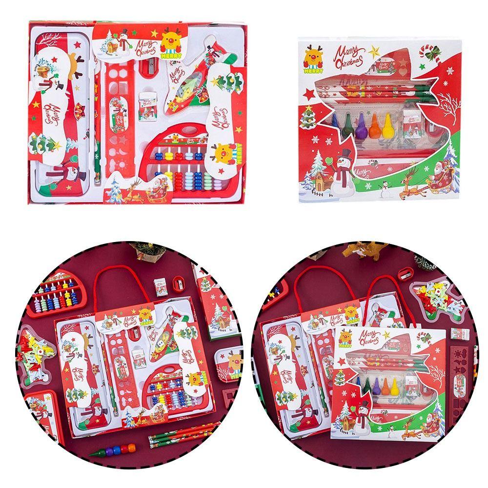 Preva 7PCS/Set Stationery Set Hadiah Natal Grosir Pengasah Pensil Sd Accessoried Sempoa Crayon Pensil Set