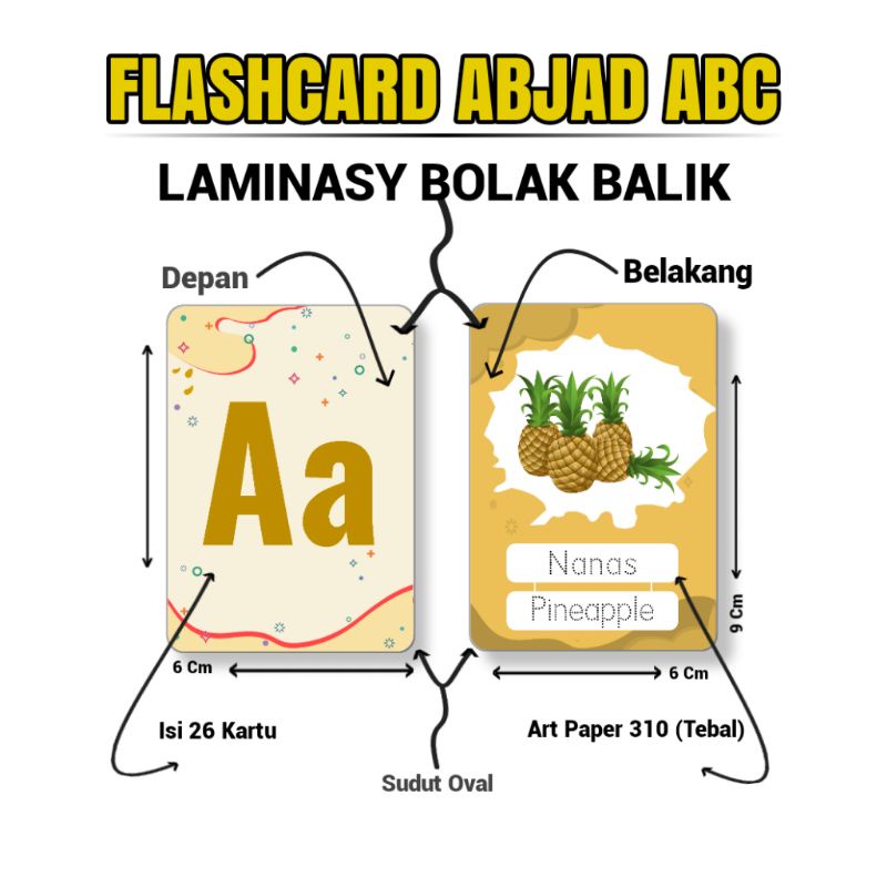 Flashcard Huruf Abjad/huruf ABC Mainan Edukasi Anak