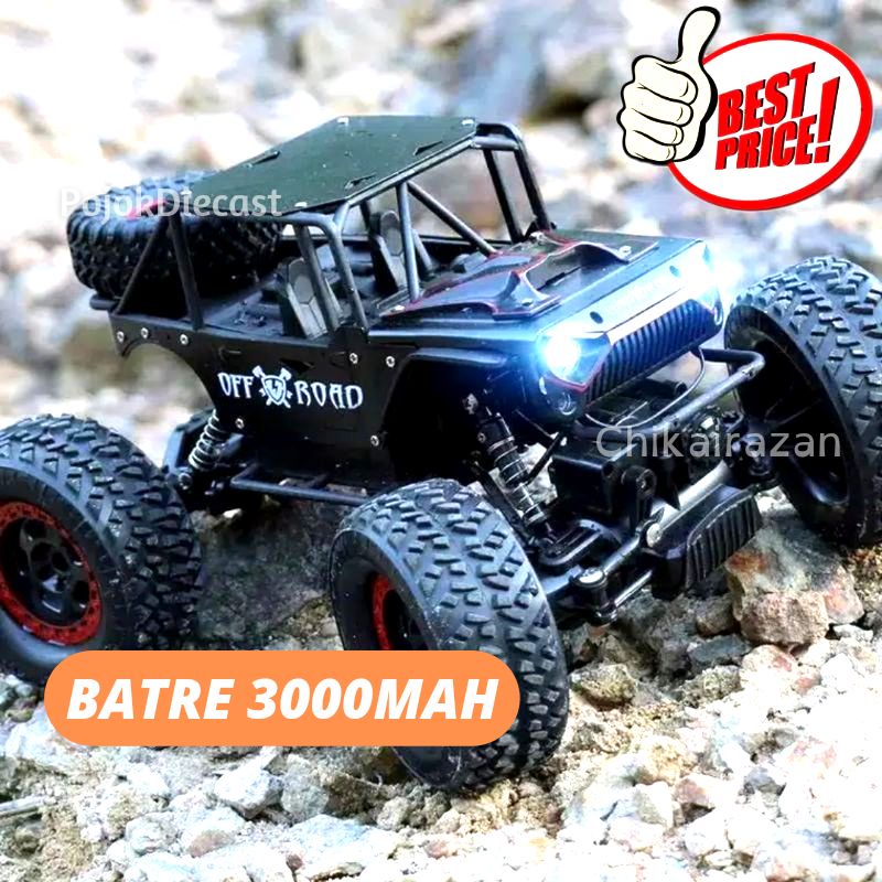 Mobil Remote Control Besar Skala 1/14 Offroad 4x4 Lampu LED Nyala