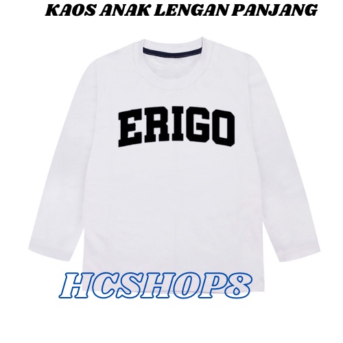 Kaos Anak Laki Laki Perempuan Lengan Panjang  Eriigo Usia 2-16 Tahun Unisex Cowok Cewek