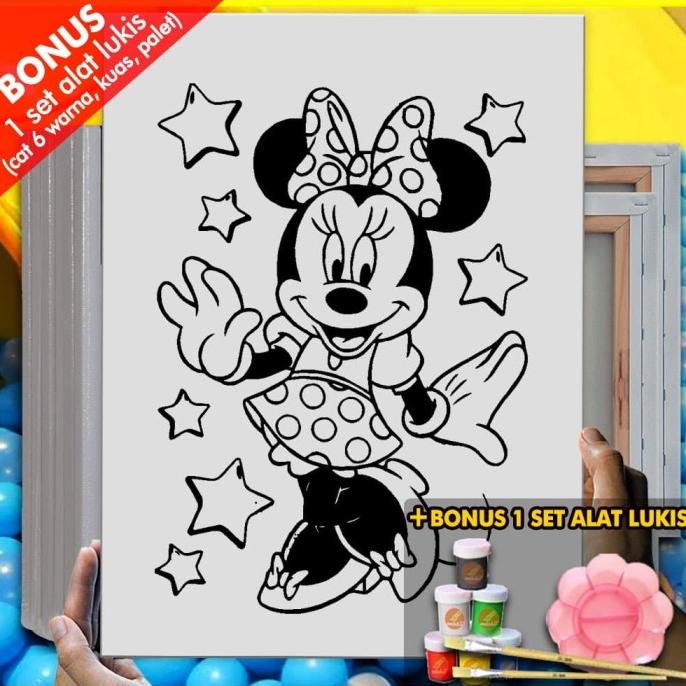 

Kanvas Gambar Minnie Mouse Melukis Untuk Anak Mewarnai Lukis MEL1218