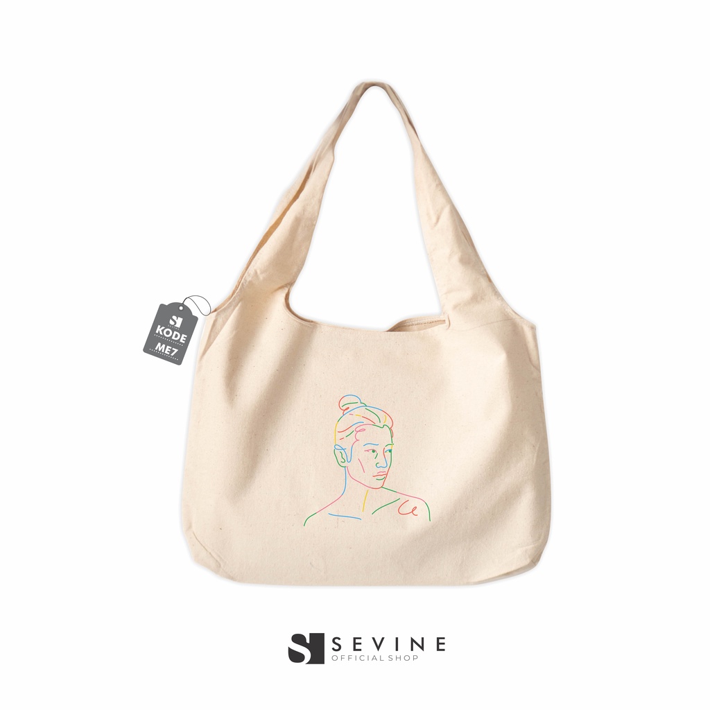 Sevine Tote Bag Kanvas Bonnie Tas Wanita Kuliah Fashion Laptop Totebag Quotes Motivation Aesthetic Vintage Pastel Retro - ME