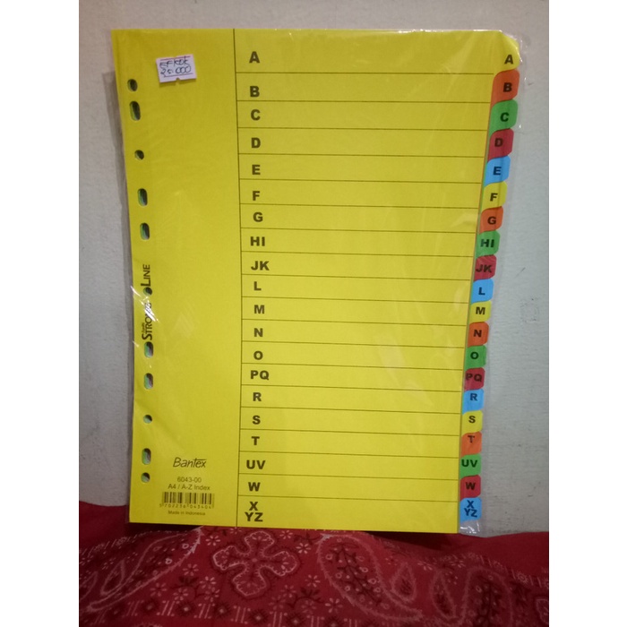 

murah Pembatas File Kertas Dokumen Bantex Cardboard Divider A4 - 20 Page A-Z