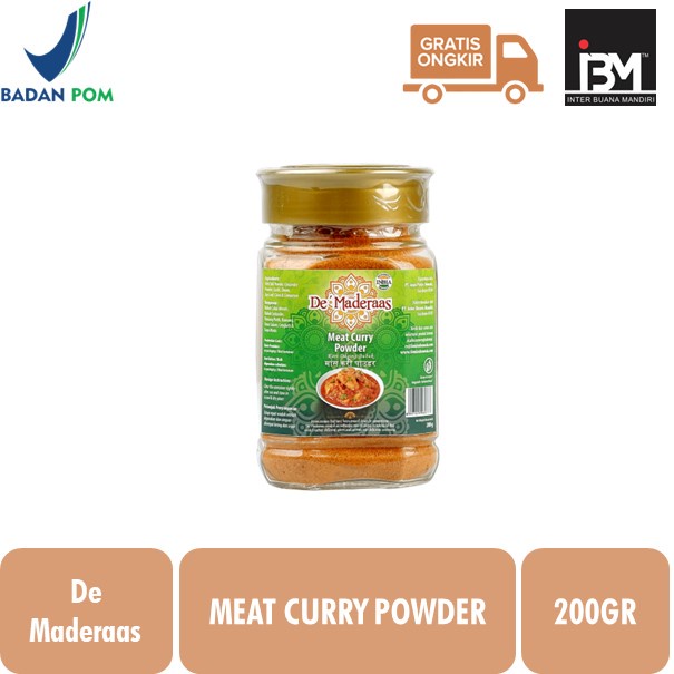 De Maderaas Meat Curry Powder in Jar 200gram