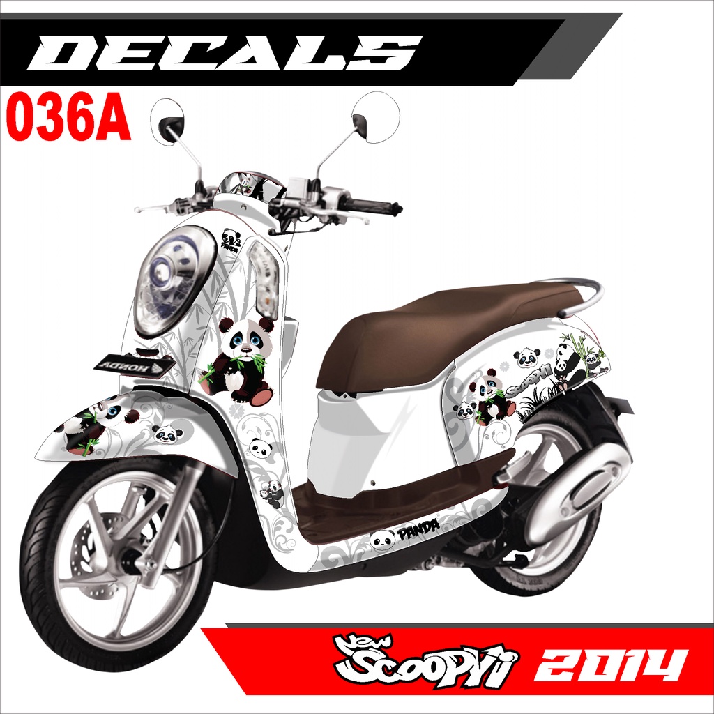 Sticker Decal - Stiker Dekal Honda Scoopy 2014-2015-2016 FullBody Design PANDA LUCU - 036