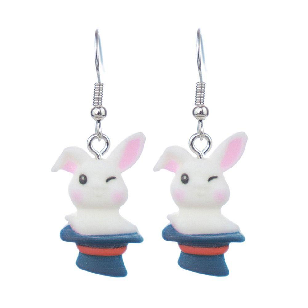 Mxbeauty Rabbit Drop Earrings Trendy Fashion Kreatif Hewan Earwear Hadiah Tahun Baru Anting Gaya Korea