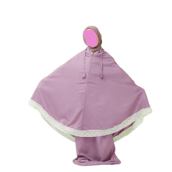 Mukena Anak Tanggung 2 in 1 Mukena Resleting Mukena Renda Polos