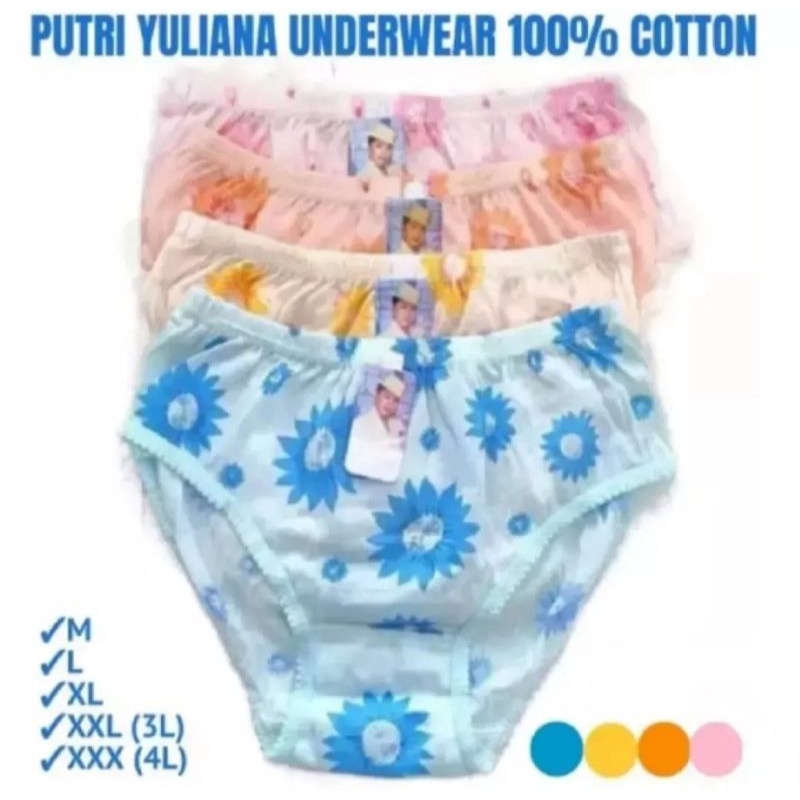 6pcs celana dalam wanita - CD wanita Putri Yuliana - Celana dalam  wanita dewasa motif bunga