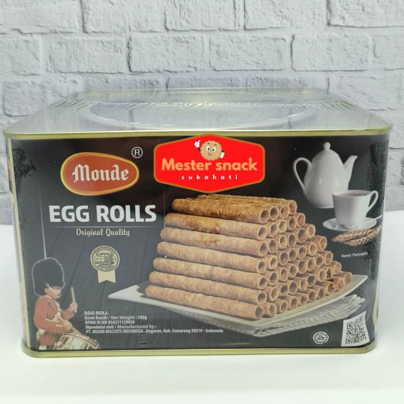Monde Egg Rolls Kaleng Mini 300 gram | Monde Kaleng | Monde Egg Roll Kaleng | Kue Lebaran | Kue Lebaran Kaleng | Kue Natal | Kue Lebaran Coklat