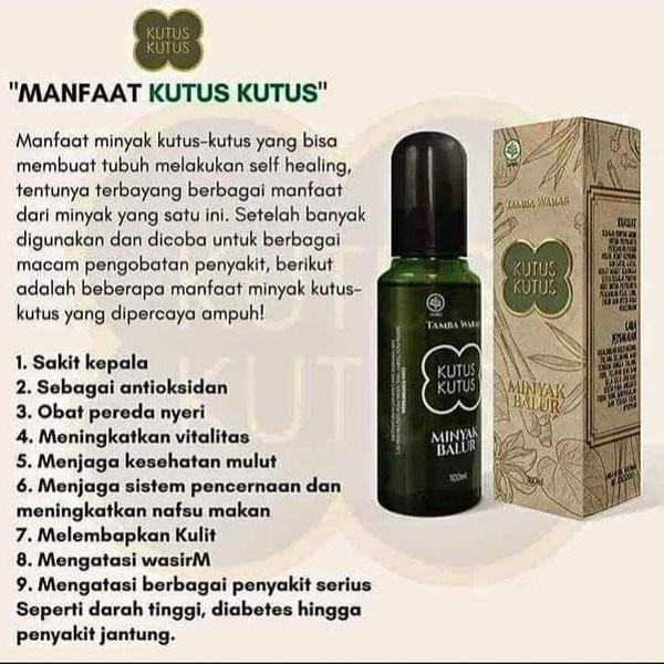 MINYAK BALUR KUTUS KUTUS 100% ORIGINAL / KUTUS KUTUS/ minyak balur