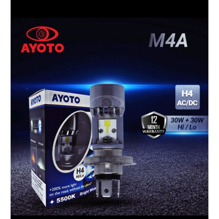 2pcs Lampu LED depan motor/mobil H4 Ayoto M4A kipas hi/low