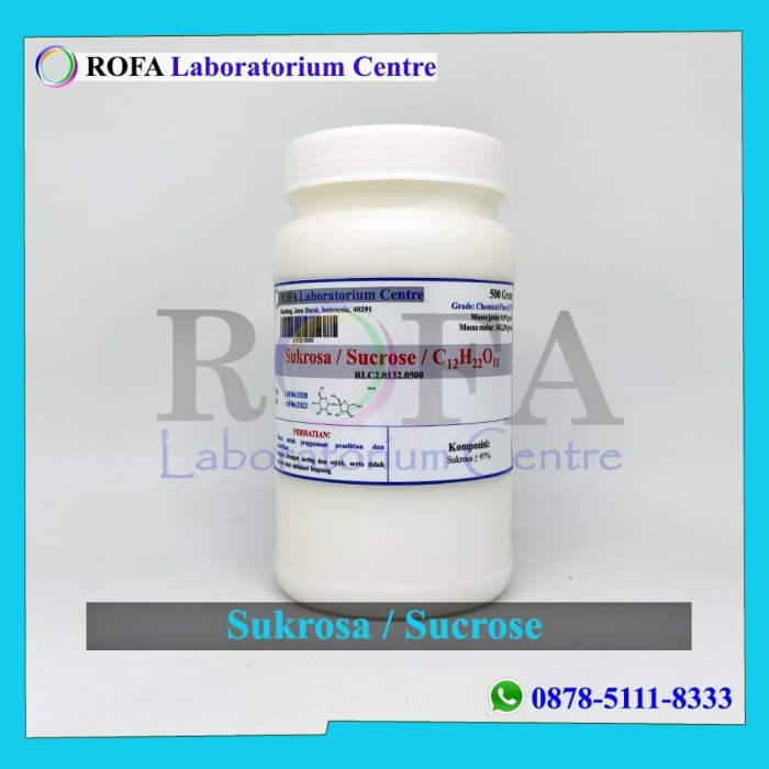 Sukrosa Sucrose C12H22O11 500 gram
