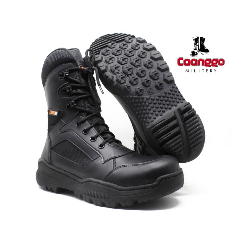 SEPATU PDL CAANGGO MILITARY boots safety ujung besi hitam 9inci