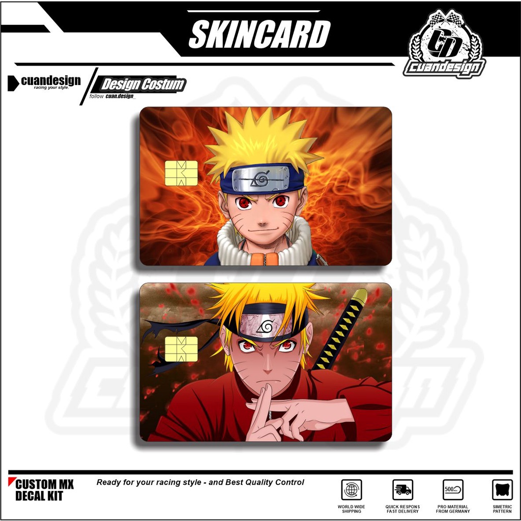 NARUTO STIKER PELINDUNG KARTU SKIN CARD ATM SIM KTP E-MONEY STICKER LEM KUAT ANTI GORES ( SKIN / STI