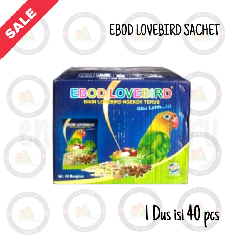 EBOD LOVEBIRD SACHET 1 DUS ISI 40 PCS MAKANAN PAKAN HARIAN LOVEBIRD