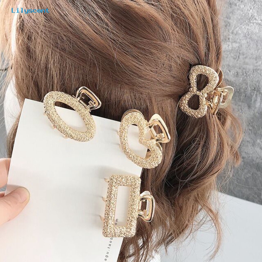 Jepit Rambut Bentuk Pita / Hati / Bulan / Elips Bahan Alloy Untuk Wanita