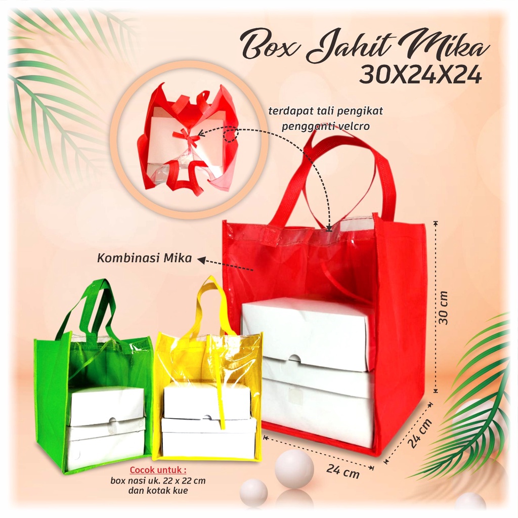 

Tas Mika Bening 24x24 | Tas Box Nasi 2222 | Tas Mika Transparan | Tas Souvenir | Tas Hampers | Goodie Bag | Tas Hajatan 30x24x24