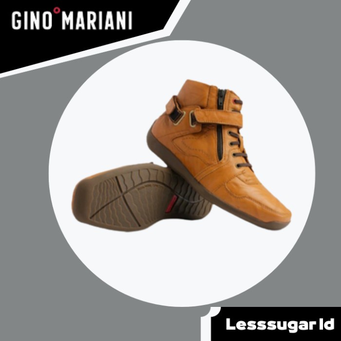 Sepatu GINO MARIANI Original Model Boots Kulit Coklat Muda Elario 3