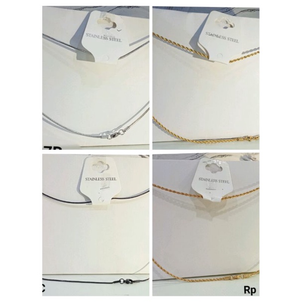 Kalung/Kalung Stainlesssteel/Kalung rantai warna silver &amp; gold harga/pcs