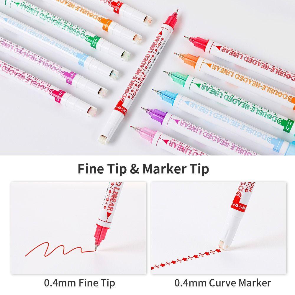 Nanas 3 /6PCS Curve Stabilo Pen Art Stationery Graffiti Berbentuk Bunga Curve Penanda Garis Stabilo Berbagai Bentuk