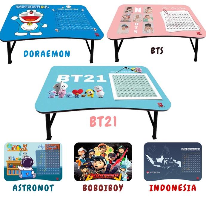 MEJA BELAJAR LIPAT ANAK KARAKTER DORAEMON, HELLO KITTY, KEROPPI, BT21, BTS MURAH UNIK LUCU TERMURAHH