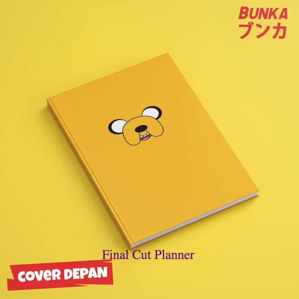 

buku tulis polos/bergaris Adventure Time Jake Face Hardcover A5 Buku Tulis Catatan Agenda Planner