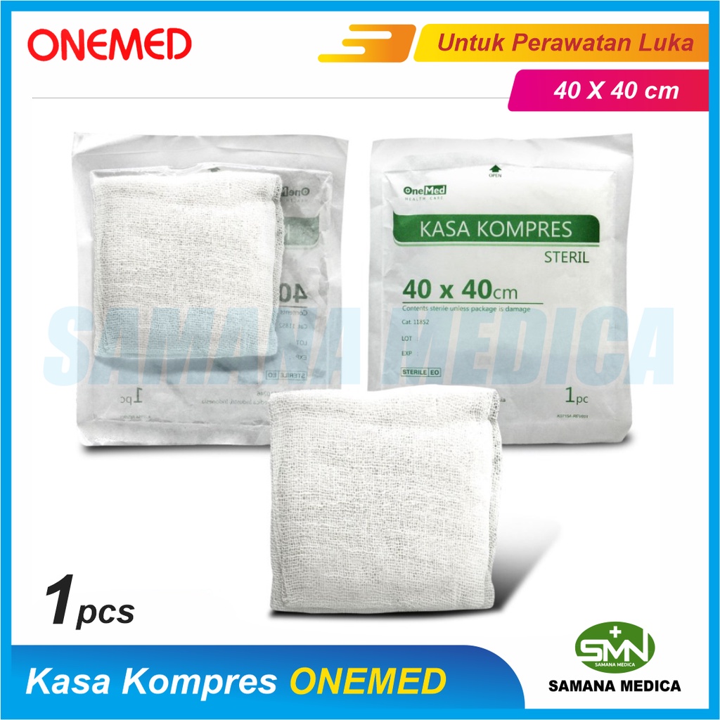 Kasa Kompres ONEMED Steril 40 x 40 cm 1pcs OneMed Kasa Potong Daya Serap Tinggi Kemasan Steril Satuan Promo Murah PER PC FREE PAKING KARTON