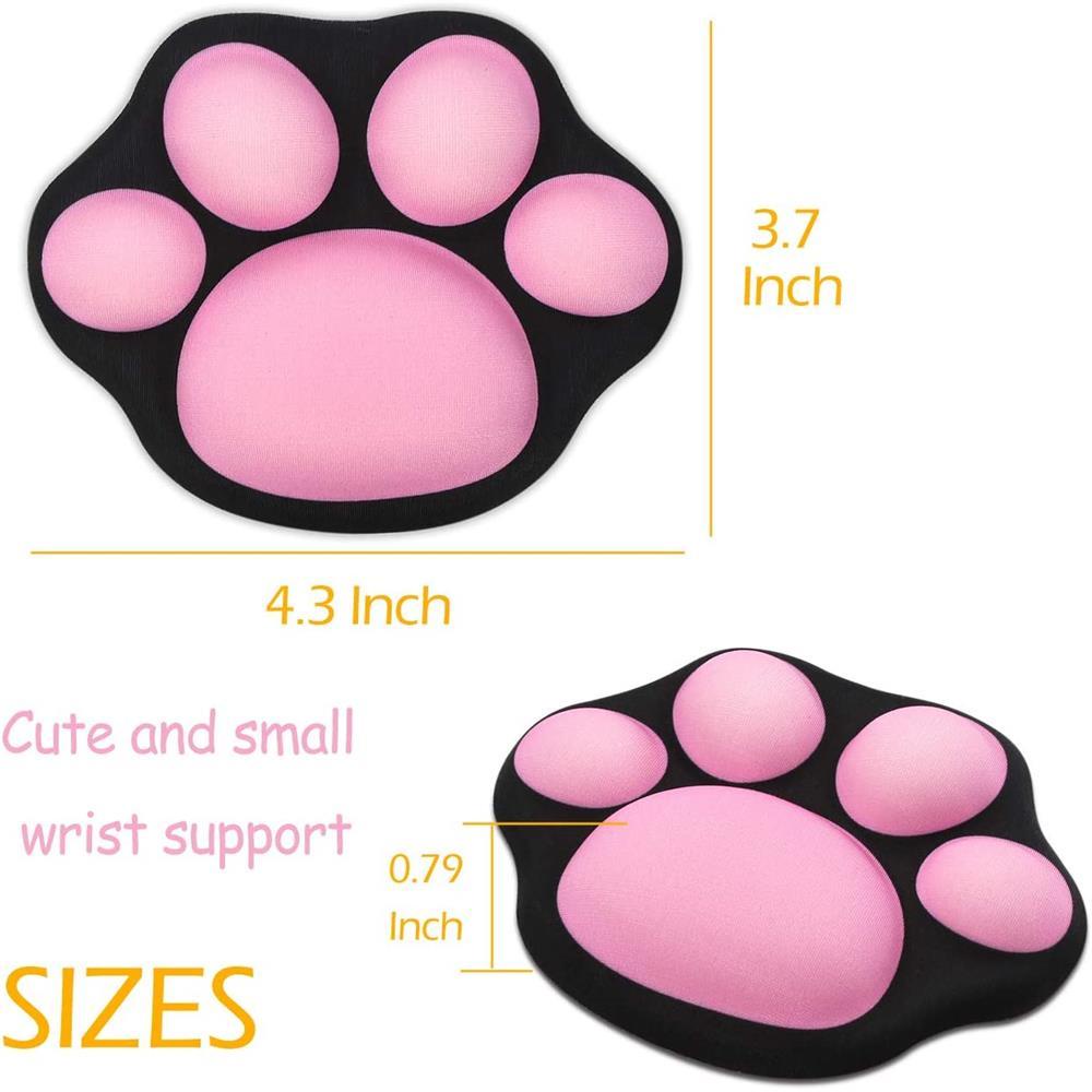 Mouse Pad Dengan Bantalan Pergelangan Tangan Bahan Karet Anti Slip Motif Telapak Kaki Kucing