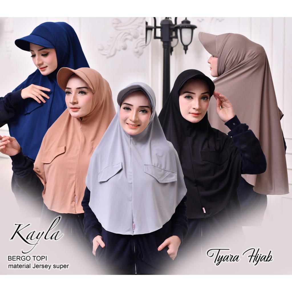 Jilbab Hijab Kerudung Jersey Jersi Super Topi Sporty Sport Kayla  Instan Simple Pet Ped Oval Navy, C