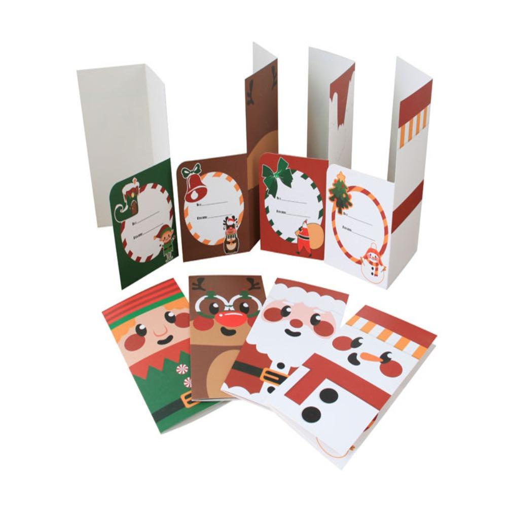 Top 12PCS Kartu Ucapan Diy Dilipat Berkah Dekorasi Pesta Natal Postcard Christmas Cards