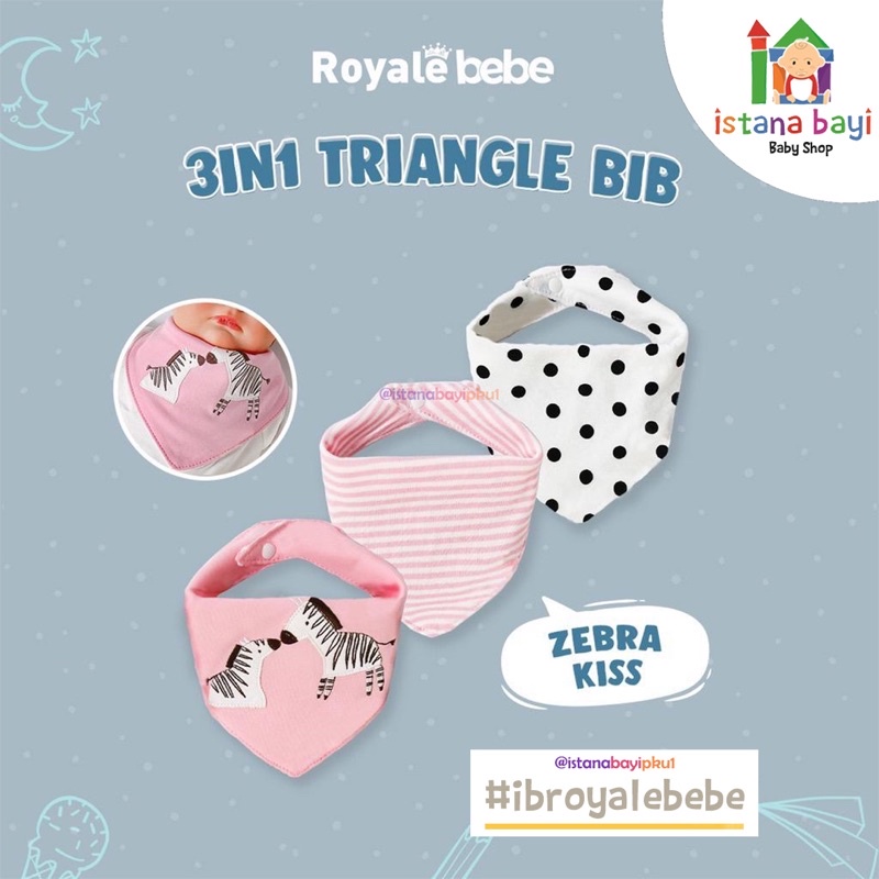 Royale Bebe Triangle Bibs / Slabber bayi/celemek bayi