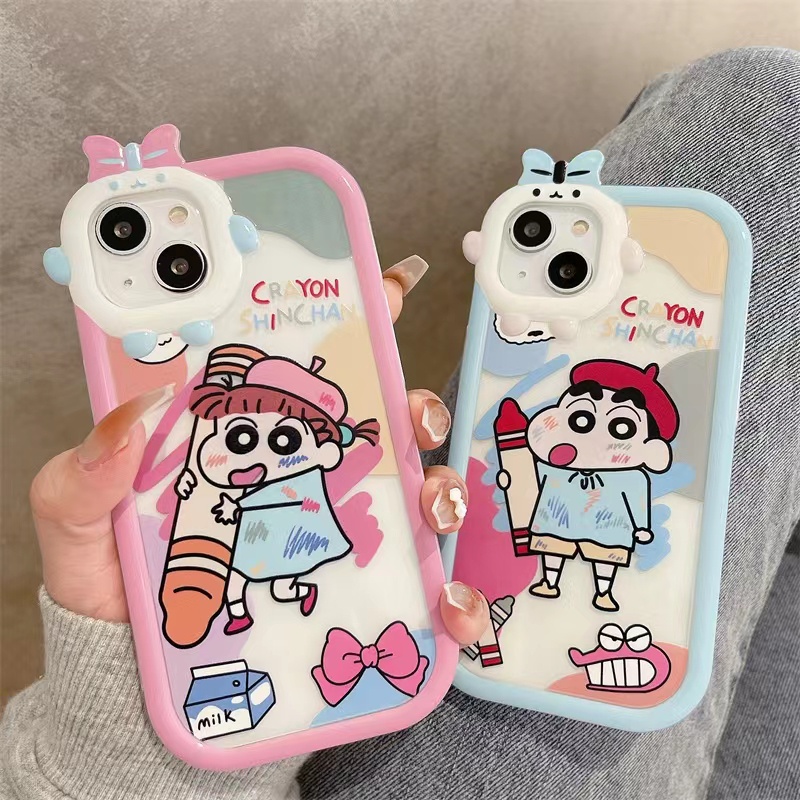 Ins Case Motif Crayon Shin-Chan Untuk iPhone 14 14pro 14Plus 14prm 13 13pro 13pro 13prm 11 6splus 7Plus 8Plus Xr XS 13 12pro Max