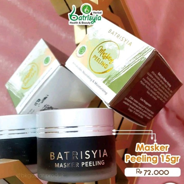 Masker Peeling Batrisyia Herbal - Masker Eksfoliasi - Scrub Wajah - Masker Flek Bekas Jerawat Bopeng