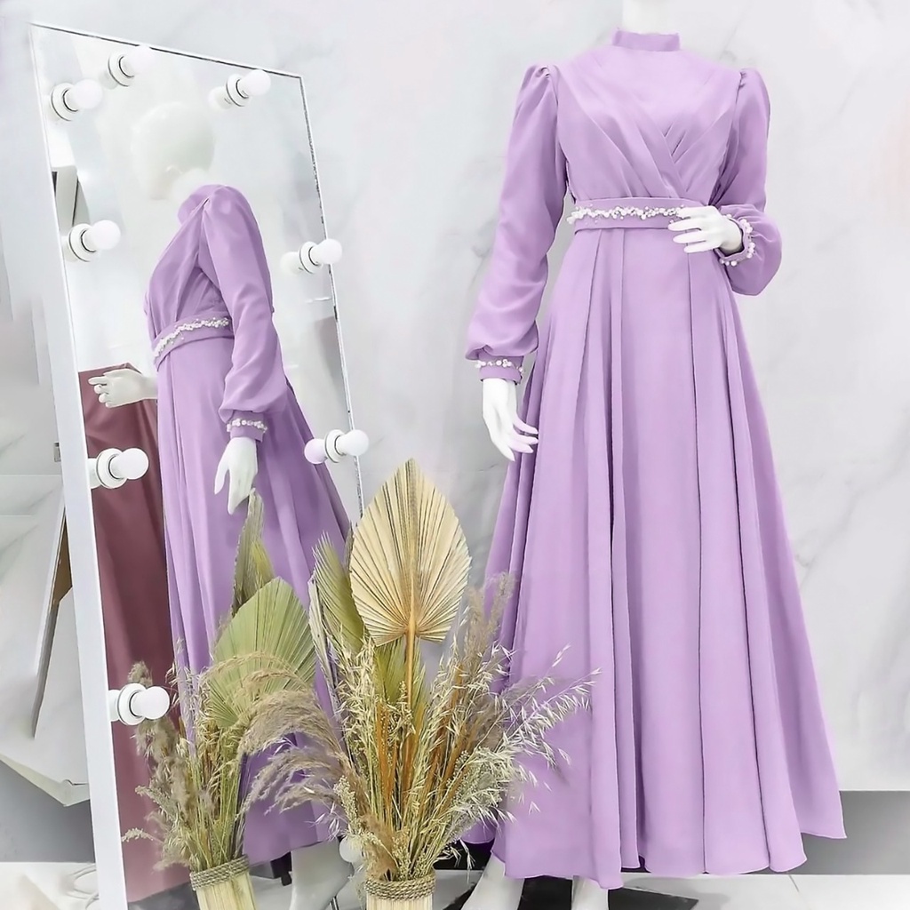 PCS MAXY CLARA MS FASHION BUSANA PAKAIAN WANITA DRESS GAMIS MAXI BAHAN SHAKILA 3 UKURAN L XL XXL