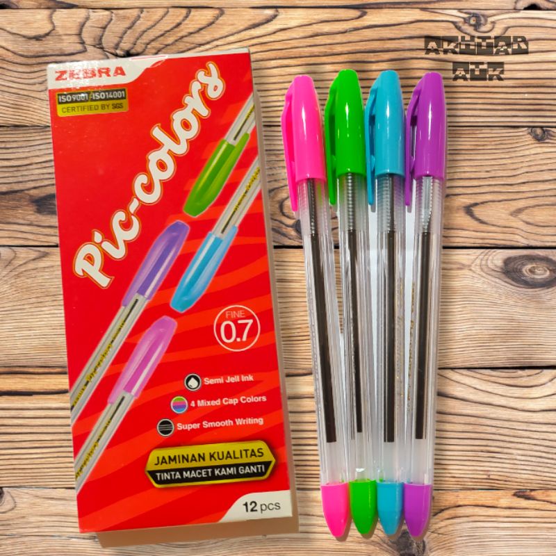 

Bolpen Zebra / Picolo / Pic-colors 0.7 Isi 12Pcs
