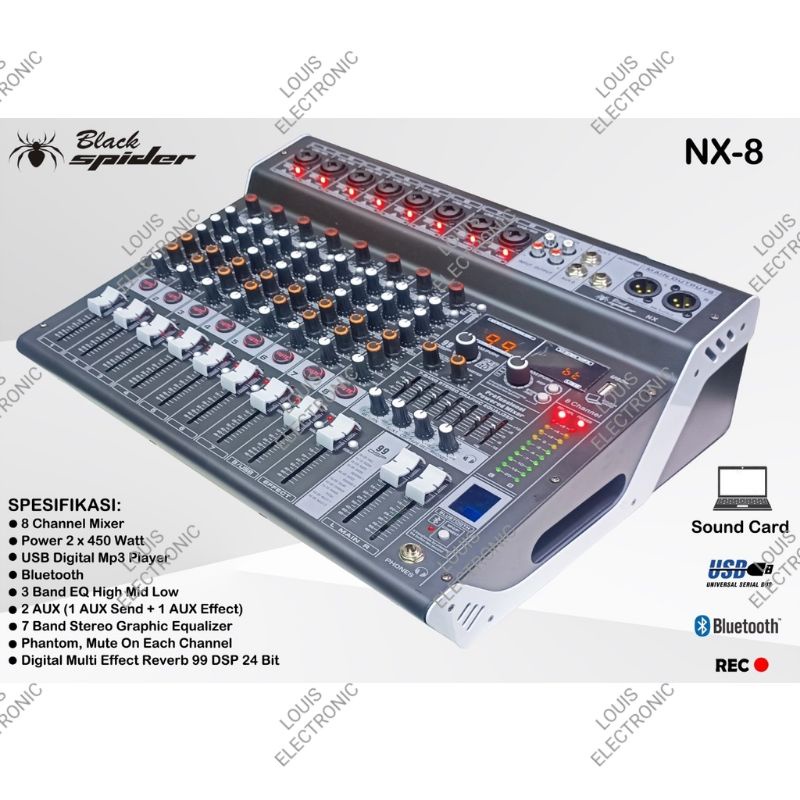 Power Mixer Black Spider NX8 NX 8 NX-8 8 Channel ORIGINAL