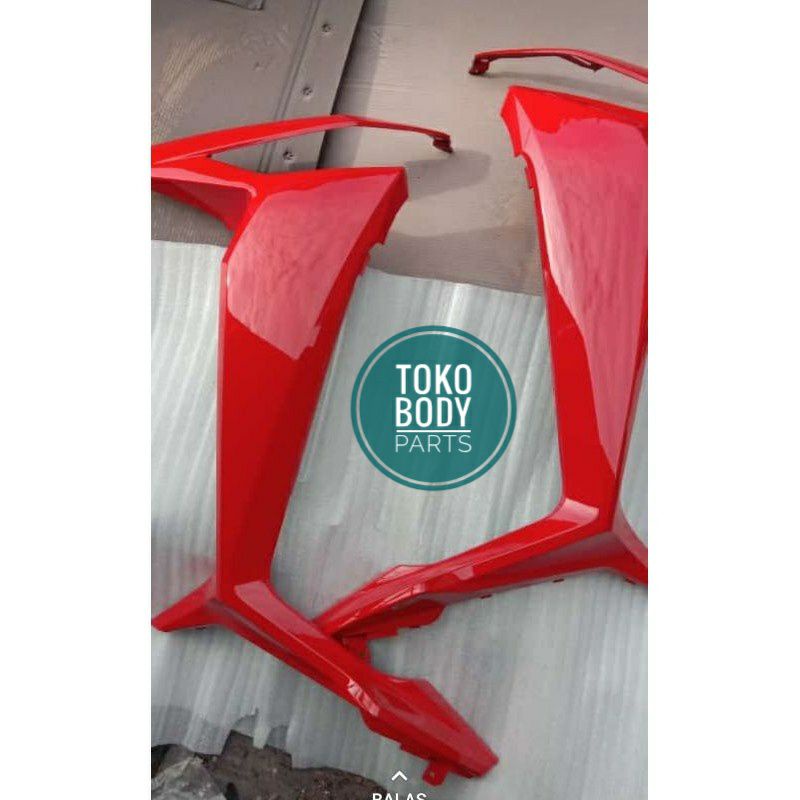 cover sayap samping body depan supra x 125 fi warna merah