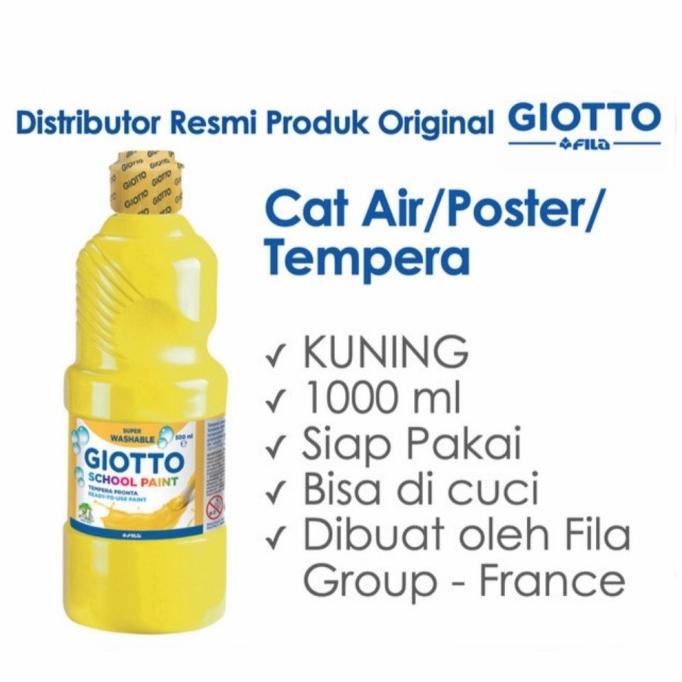 

[COD] Giotto School Paint 1000 ml Primary Yellow Kuning Cat Air Poster 1 L KOMPLIT Kode 128